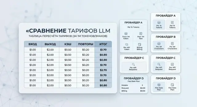 Сравнение тарифов LLM: как честно посчитать итоговую цену