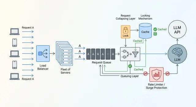 Шторм кэша при одинаковых промптах: как гасить пики API